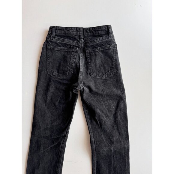 REFORMATION Jax Black Stretch High Rise Straight Jeans, Size 23 - Picture 6 of 12